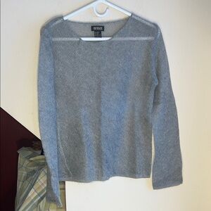Blue Gray Women's Mohair Blend Semi Sheer Sweater S